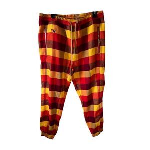 Aviator Nation Unisex XL Plaid Lounge Pants Flannel Relaxed Fit in Red